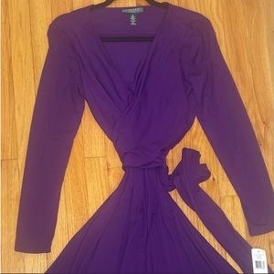 Ralph Lauren Belted Wrap Dress Purple Size 10